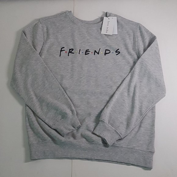 New Love Tribe Logo Friends Junior Graphic Sweashirts Gray Size L - Picture 2 of 6